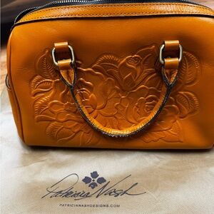 Patricia Nash Sun Yellow purse with Embossed Floral Design